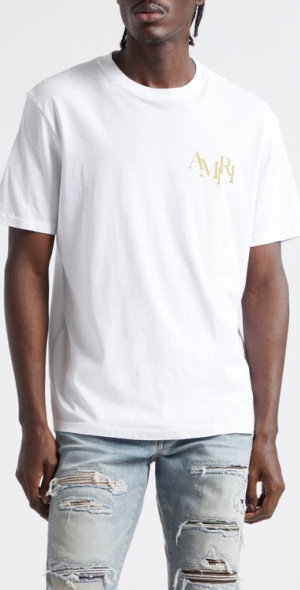 AMIRI - Champagne Cotton Graphic T-Shirt in White at Nordstrom AMIRI - Champagne Cotton Graphic T-Shirt in White at Nordstrom