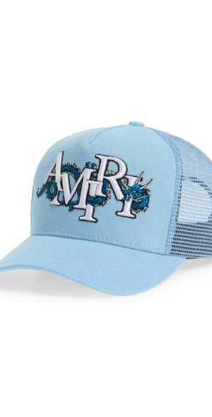 AMIRI - Chinese New Year Dragon Logo Trucker Hat in Air Blue display picture 1