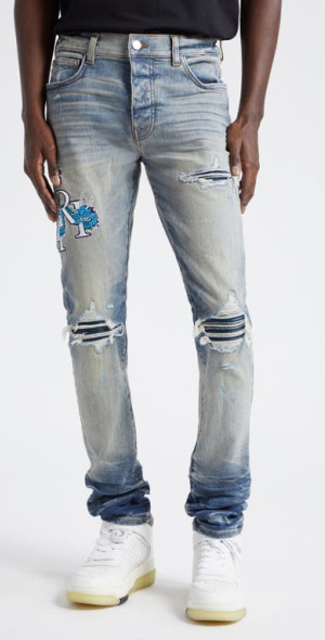 超希少 amiri mx1 AMIRI - MX1 Dragon Lunar New Year Ripped & Patched Jeans in