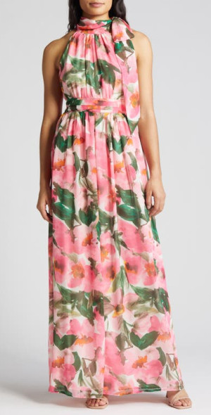 chinese dress ladies Anne Klein Petite Printed Maxi Dress Anne Black PM