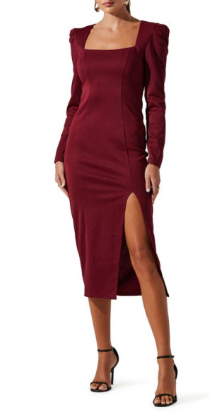 celianna plunging neckline midi dress Celianna Plunging Neckline Midi Dress – VICI