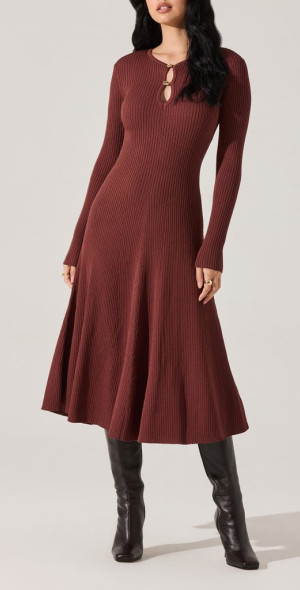 ASTR the Label Fallyn Rib Long Sleeve Sweater Dress
