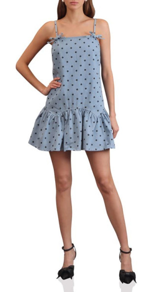 white christmas dresses Belted Fit & Flare White Denim Dress
