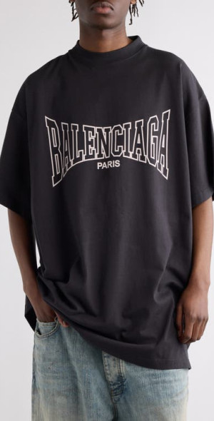 Balenciaga - Oversize Cotton Jersey Logo Graphic T-Shirt in 8190