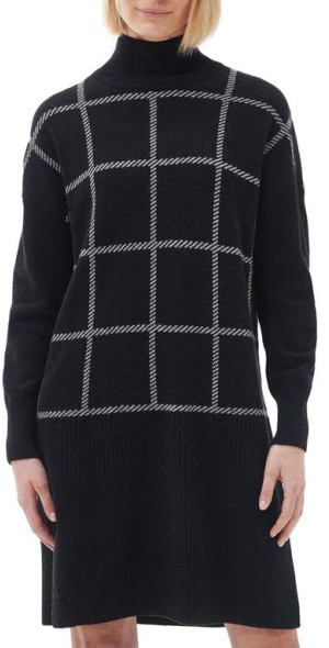 Barbour Marsha Check Jacquard Long Sleeve Wool Blend Sweater