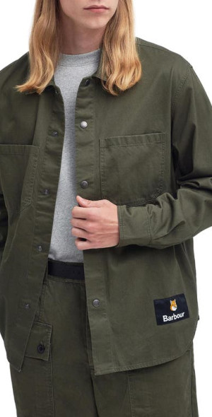 Barbour - x Maison Kitsuné Cotton Twill Overshirt in Uniform Green Barbour - x Maison Kitsuné Cotton Twill Overshirt in Uniform Green