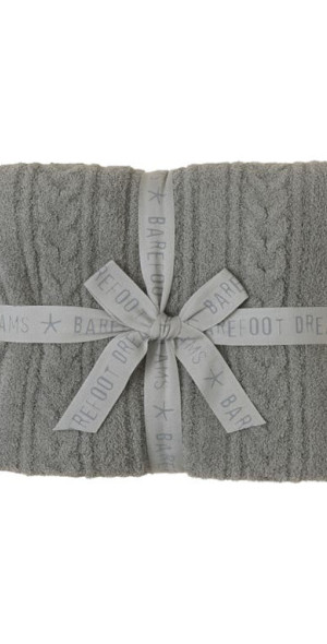 barefoot dreams CozyChic® Cable Throw Blanket in Laurel Green at