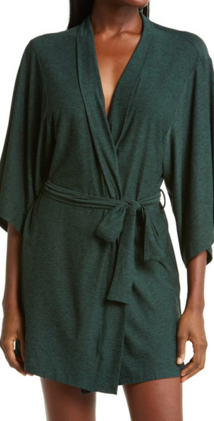 Beyond Yoga - Comfort Queen Robe in Forest Green - Pine