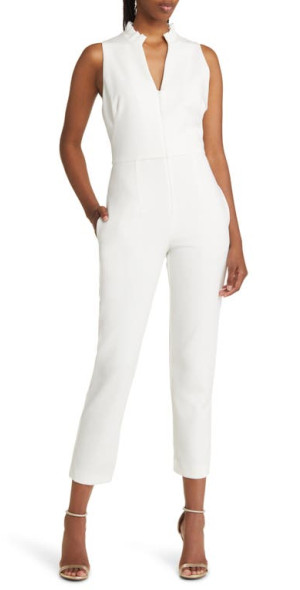 Black Halo Antoinette Sleeveless Jumpsuit in Porcelain at Nordstrom