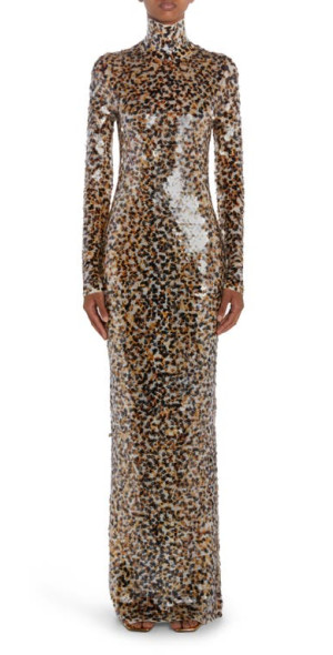 bottega gold sequin dress Bottega Veneta Long Sleeve Paillette Cocktail Dress - 8480 Gold