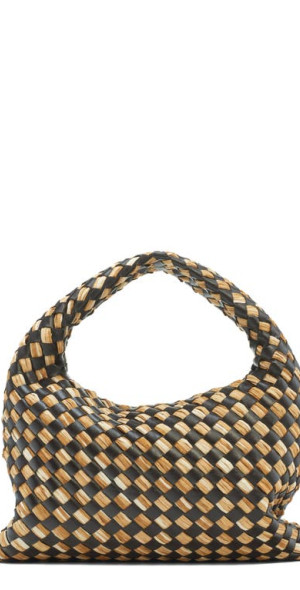 Bottega Veneta - Small Hop Intrecciato Raffia & Leather Hobo Bag