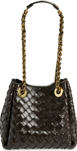 Bottega Veneta Small Parachute Chain Intrecciato Leather