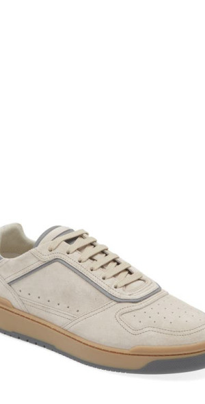 Brunello Cucinelli Washed Suede Court Sneaker in Grey at Nordstrom