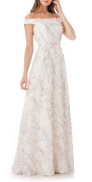 Robe Sirène Carmen Marc Valvo Infusion - Taille 14 Champagne - Neuve Sans étiquettes