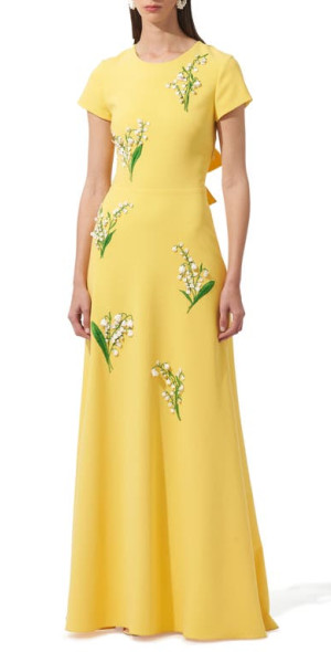 slim fit dress slacks Carolina Herrera Sequined Strapless Gown Dress – Runway Catalog main image 1