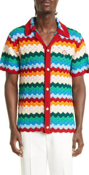 casablanca rainbow shell crochet dress Casablanca Rainbow Shell Crochet Dress