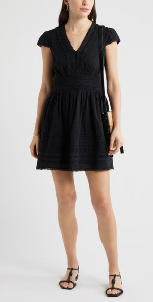 chelsea28 eyelet embroidered dress Chelsea28 Embroidered Minidress Womens White Eyelet