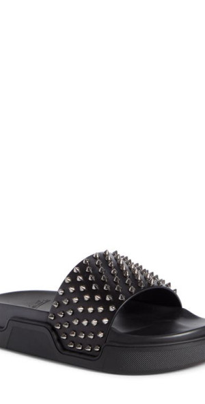 Christian Louboutin - Pool Fun Sport Slide in Black/Gun