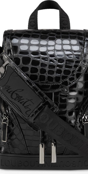 Christian Louboutin Black Croc-Embossed Mini Backpack/Crossbody Christian Louboutin Calfskin Alligator Embossed Small  main image 3