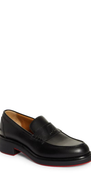 Christian Louboutin Urbino Calfskin Loafer in Bk01 Black at