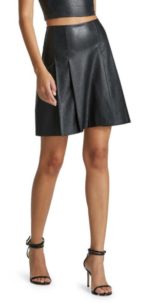Commando Faux Leather Pleated Miniskirt in Black at Nordstrom