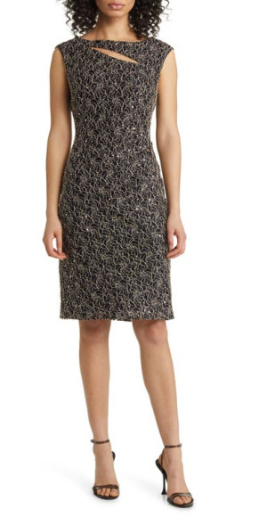 Connected Apparel - Cutout Stretch Lace Sheath Dress in Gold at Nordstrom Connected Apparel - Cutout Stretch Lace Sheath Dress in Gold at Nordstrom