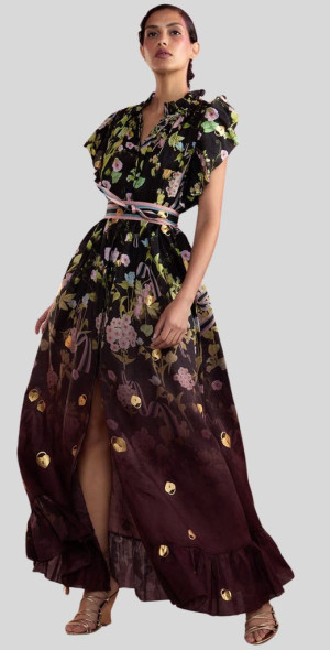 white christmas dresses 90s Cynthia Rowley Corn Print Dress | S-M main image 1