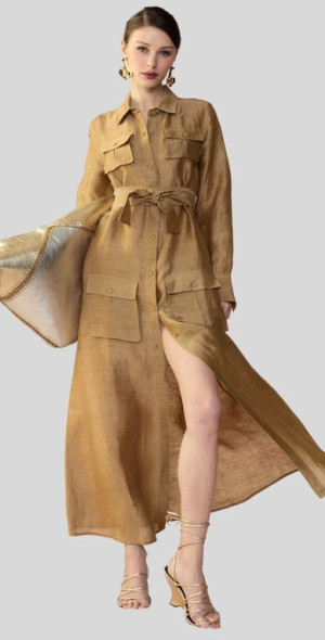 Cynthia Rowley - Lagos Linen Shirt Dress in Camel at Nordstrom, Size Small