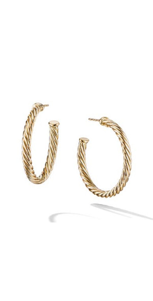 David Yurman - Cable Loop Hoop Earrings in Gold at Nordstrom