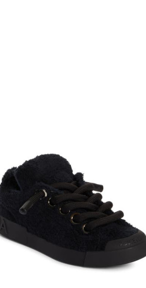 Dolce Gabbana Portofino Terry Low Top Sneaker in Black