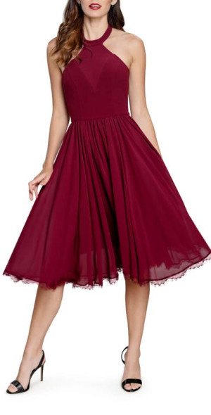 ashley renee bridal homecoming dresses ASHLEYlauren 4791 Plunging Halter Beaded Cocktail Dress