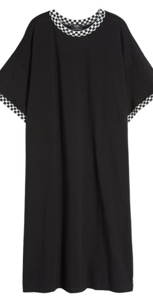 checkerboard t shirt dress Checkerboard T-Shirt Dress | Midi Shirt Dress
