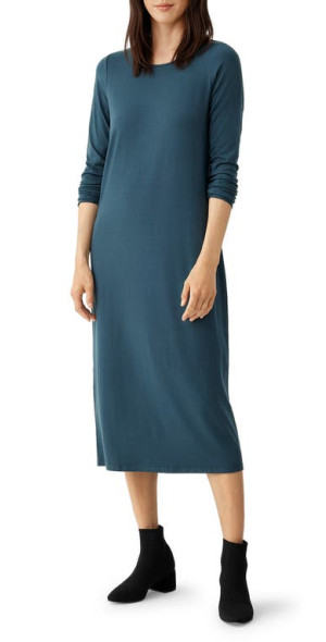 taupe jersey maxi dress Jersey Long Dress with Sheer Midriff and Side Slit L / Taupe