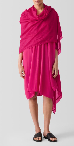 Eileen Fisher Large Silk Scarf in Azalea at Nordstrom