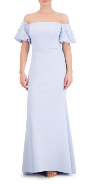 off the shoulder periwinkle dress Sequin Print Off Shoulder Gown by Nox Anabel T1504 10 / Periwinkle