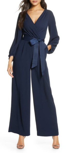 Jumpsuit Outfit Nordstrom Long Sleeve Jumpsuit Eliza J Faux Wrap