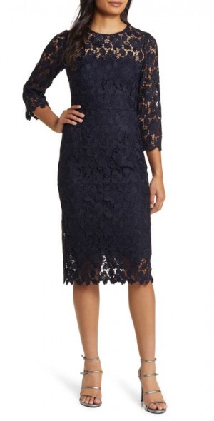 long black plus size prom dresses Long Sleeve High Slit Black Plus Size Maxi Dress main image 1