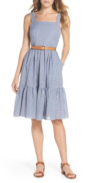 slim fit dress slacks Joseph Ribkoff- Woven Seersucker Floral Print Fit And Flare