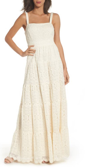 chinese dress ladies Ivory Lace Maxi Dress M main image 0