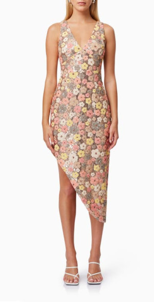 strapless open back dress Elliatt Brittany Floral Mini Dress in Pink