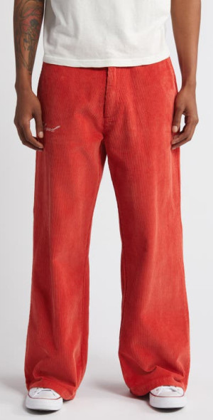 Elwood - Baggy Corduroy Pants in Fire