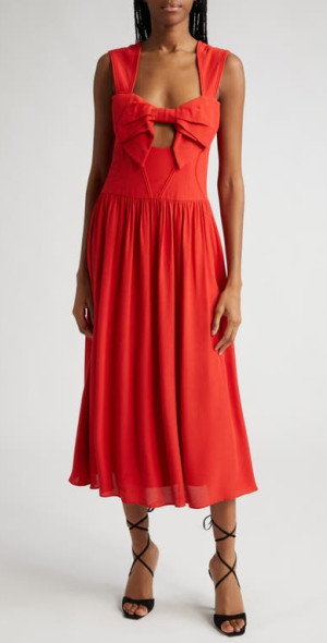 FARM Rio - Bow Sleeveless Dress in Red