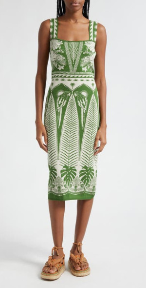 farm rio sweater dress By In Black, Size: M this knit sweaterdress wraps you in soft Farm Rio Palms Sweater Mini