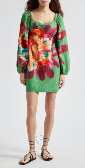 farm rio green dress long sleeve Green Creation Long Sleeve Midi Dress – FARM Rio