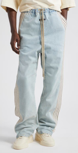 Fear of God - Forum Stripe Denim Pants in 437 - Light Indigo