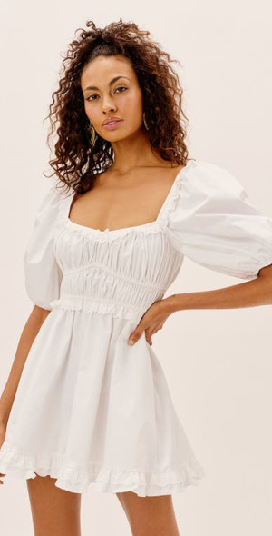 For Love & Lemons - Jackson Puff Sleeve Cotton Minidress in Ivory at  Nordstrom