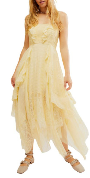 forever 21 cream lace dress Lace-Trim Satin Floral Maxi Dress main image 0