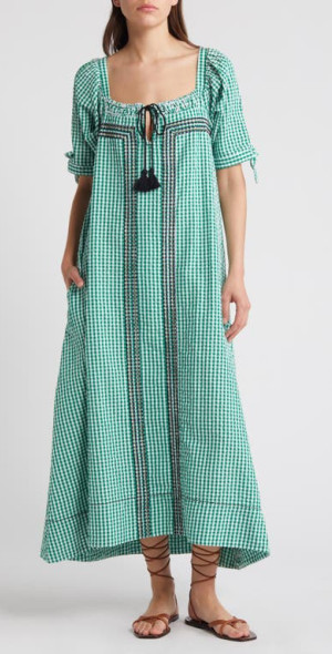 fitted lace wedding dress Free People Kelly Green Popcorn Maxi Dress with Low, Open Back Detail – The  Thrifty Hippy