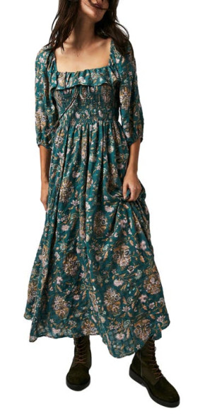 free people green floral dress Shop Free People Clothing and Dresses at SilkRoll. Trade with us! main image 1