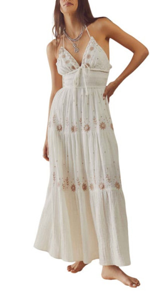 real love embroidered dress Morrison Embroidered Mini Dress Natural / S main image 0